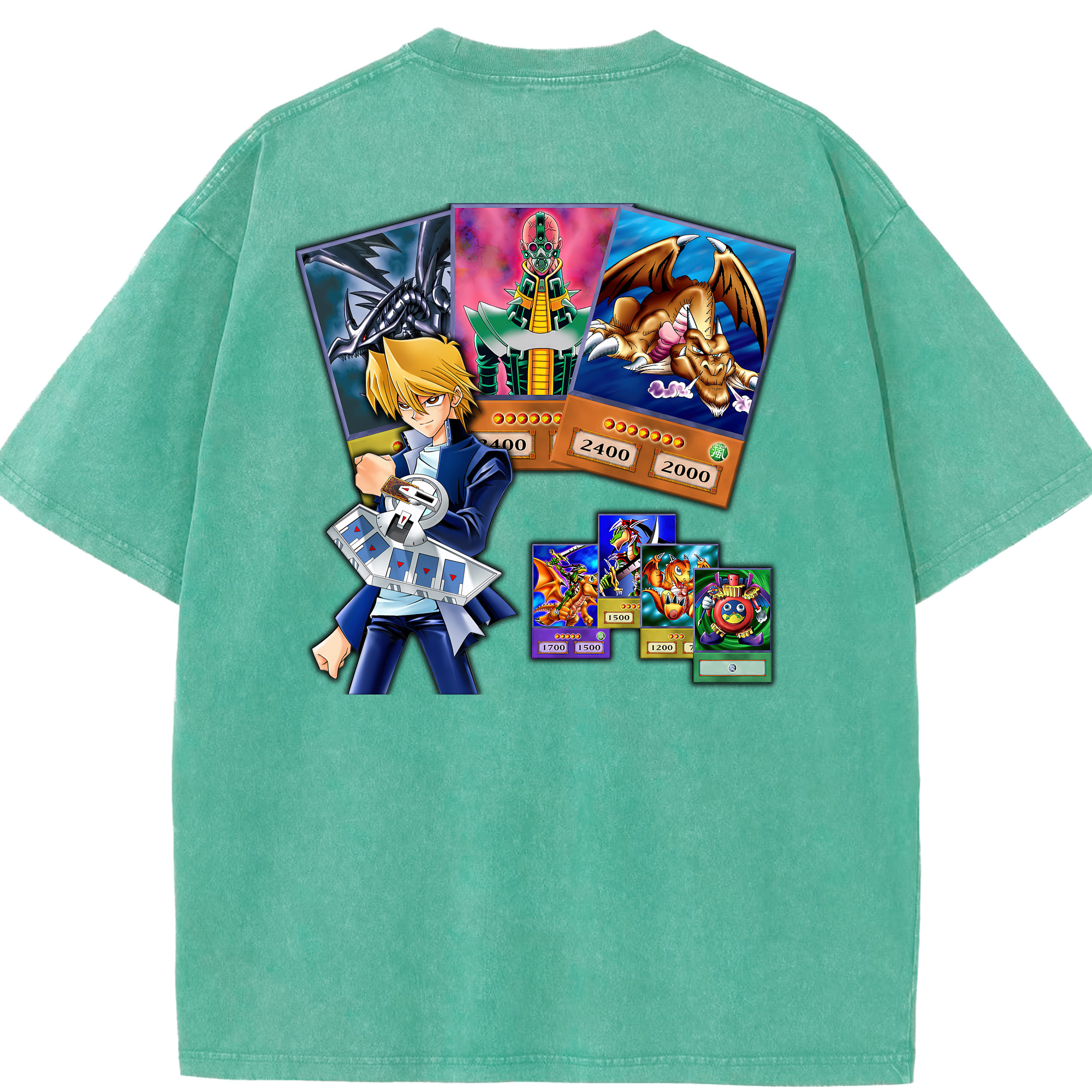 （画像用） 遊☆戯☆王 Yu-Gi-Oh! 綿100% ヴィンテージ風 半袖Tシャツ（背面プリント）